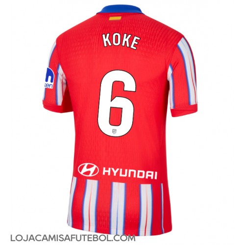 Camisa de Futebol Atletico Madrid Koke #6 Equipamento Principal 2024-25 Manga Curta